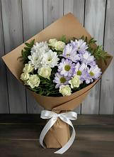 Букет цветов из:  Хризантемы и Розы в Новоуткинске