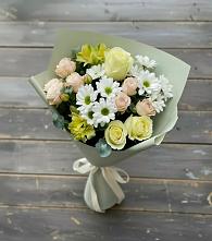 Букет цветов из:  Альстромерии, Розы и Хризантемы в Новоуткинске