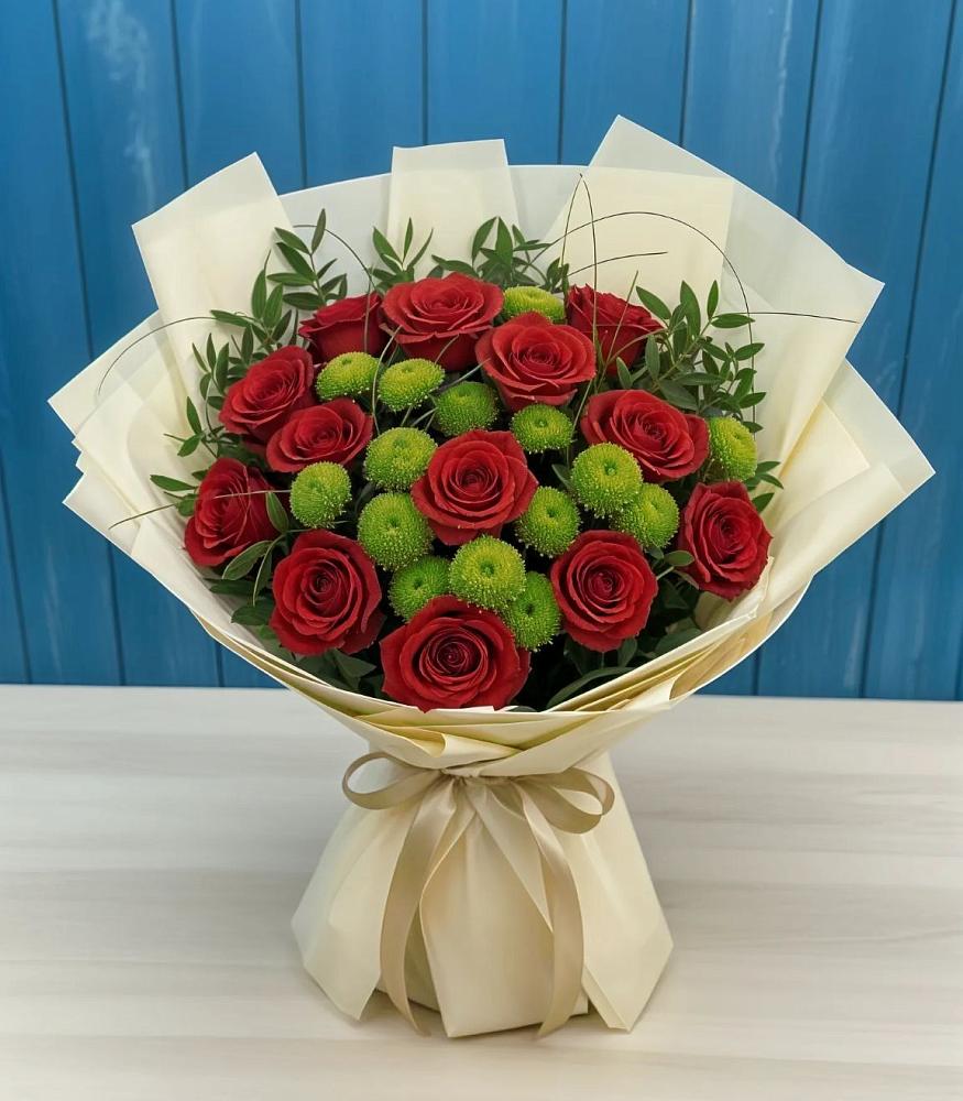 Букет цветов из: Розы и Хризантемы в Новоуткинске